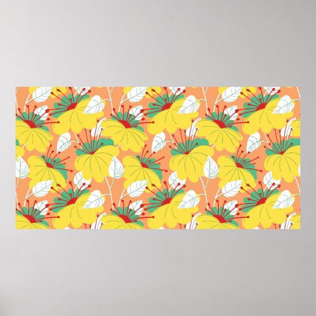 Cute blommigt sömlös mönster. Bakgrund med hand Poster (Framsidan)