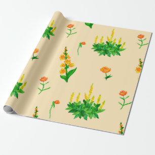 Cute blommigt sömlös mönster med handdragen illus presentpapper