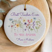 Cute blommigt Teacher jul-pastellblommor