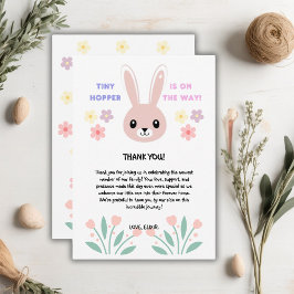Cute Blommigt Tiny Hopper Bunny Baby Shower Tack Kort