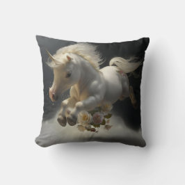 Cute blommigt Unicorns som flyger lite ponny Kudde