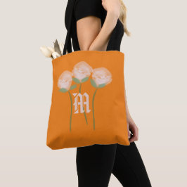 Cute Blommigt Vattenfärgen Rosa ros Orange Fall Tygkasse