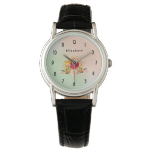 Cute Blommigt Watercolor Bouquet Personlig Armbandsur