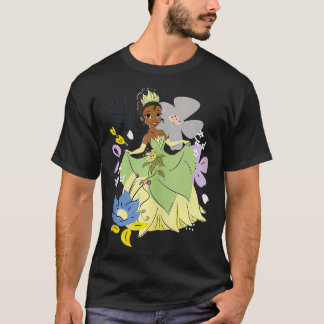 Cute-Blommigten Porträtt, och grodan Tiana-grisen T Shirt
