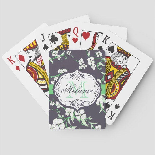 Cute-Blommönster Casinokort (Baksidan)