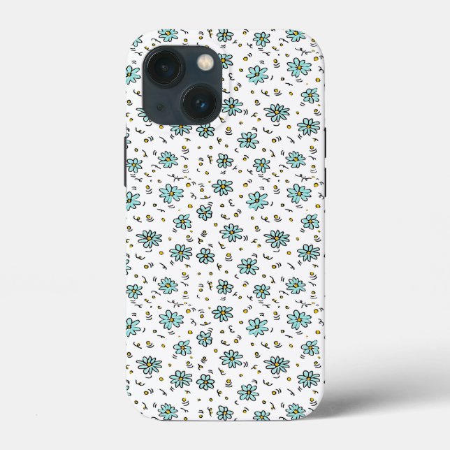 Cute Blommönster Fodral-Mate Tuff Apple iPhone  (Baksida)