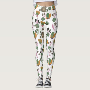 Cute-Blommönster Leggings