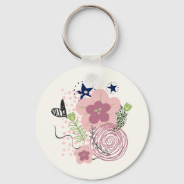 Cute-Blommönster Nyckelring