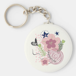 Cute-Blommönster Nyckelring