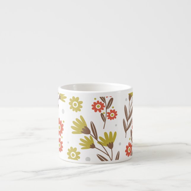 Cute blommönster, sömlös bakgrund. espressomugg (Framsidan)