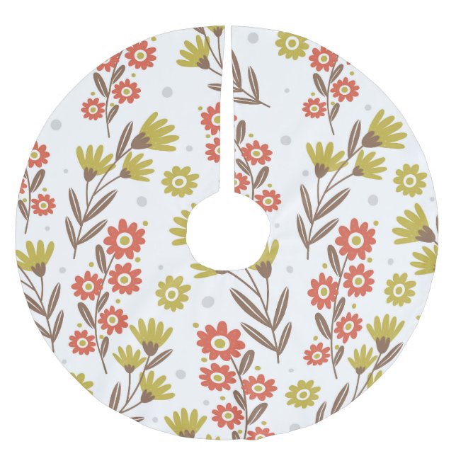 Cute blommönster, sömlös bakgrund. julgransmatta borstad polyester (Framsidan)