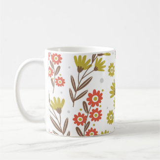 Cute blommönster, sömlös bakgrund. kaffemugg