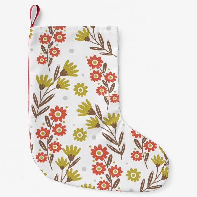 Cute blommönster, sömlös bakgrund. liten julstrumpa (Framsidan)