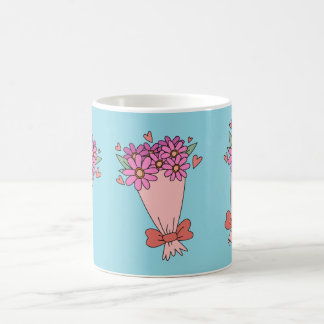 Cute-blommor kärlek teckning kaffemugg