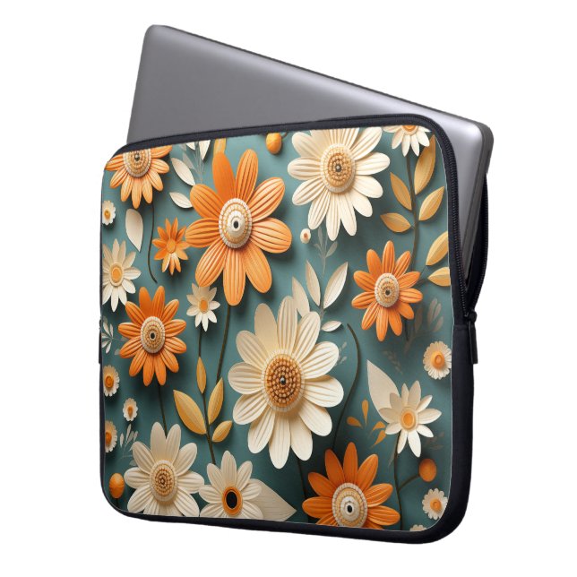 Cute Blommor laptop sleeve (Framsidan Vänster)