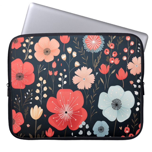 Cute Blommor laptop sleeve (Framsidan)