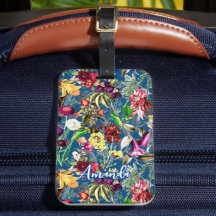 Cute-blommor löv blue monogram mönster