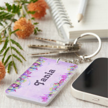 Cute Blommor och fjärilar på lila