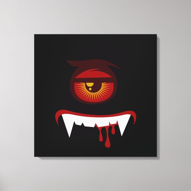 Cute Blomonster ansikte Canvastryck (Framsida)