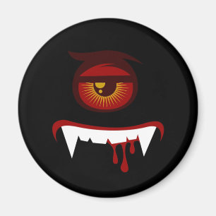 Cute Blomonster ansikte Magnet