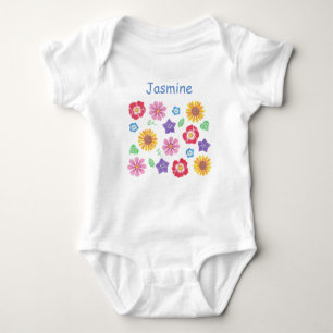Cute Blomsterträdgård Soft Färg Baby Bodykostym T Shirt