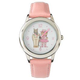 Cute Blond Cowgirl och Cream Horse Armbandsur
