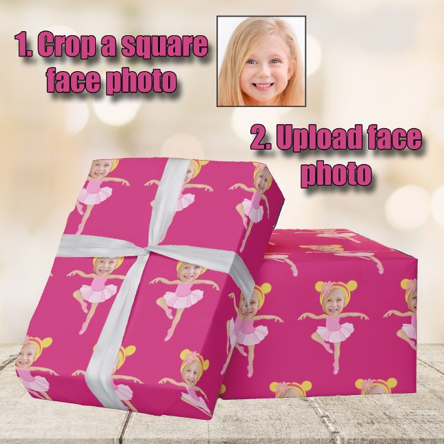 Cute Blonde Ballerina Girl Custom Kids Photo Presentpapper (Skapare uppladdad)