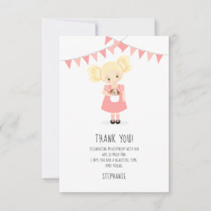Cute Blonde Birthday Girl and Puppy Inbjudningar