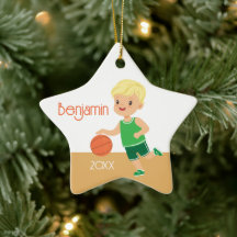 Cute Blonde Boy Basketball Personlig jul