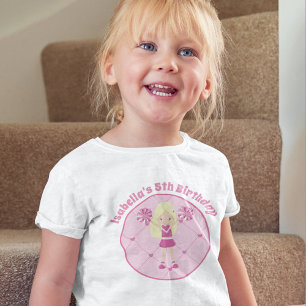 Cute Blonde CheerLeader Girl Födelsedagsfest Anpas T Shirt