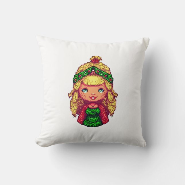 Cute blonde flicka kudde (Framsida)