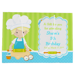 Cute Blonde Hair Boy Baking Tack