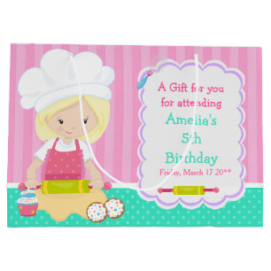 Cute Blonde Hair Girl Baking Tack