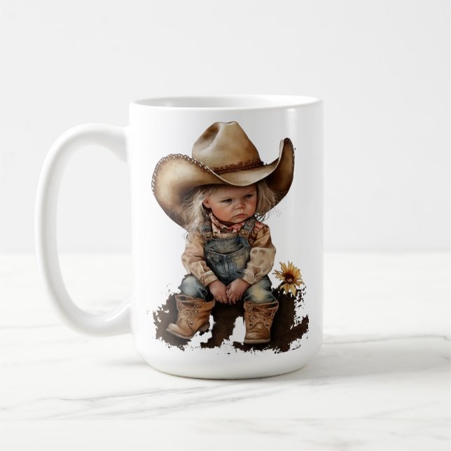 CUTE BLONDE LITTLE POUTY LAND GIRL KAFFEMUGG (Vänster)