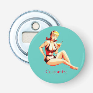Cute Blonde Martini Bikini Girl Thunder_Cove Flasköppnare
