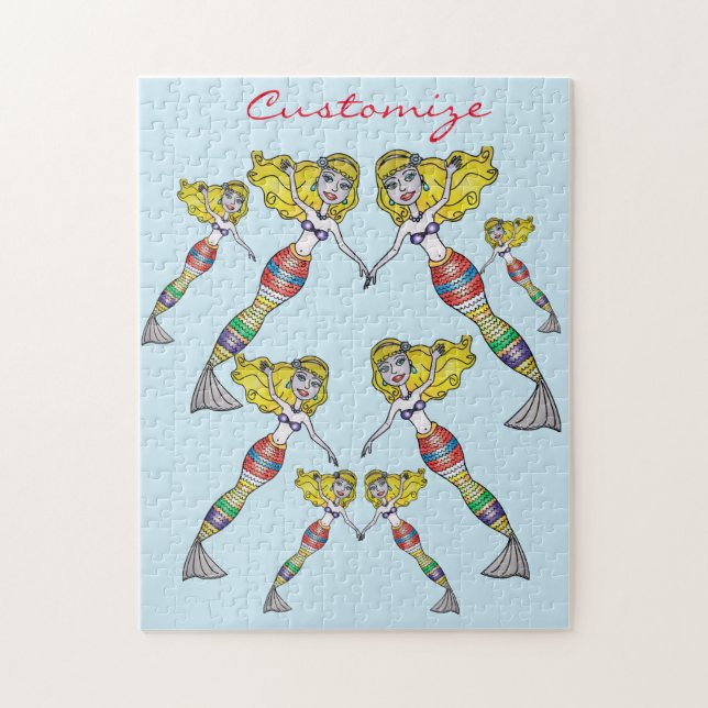 Cute Blonde Sjöjungfru Thunder_Cove Pussel (Vertikal)