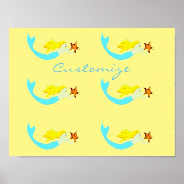 Cute Blonde-Sjöjungfruar med Star Thunder_Cove Poster (Framsidan)