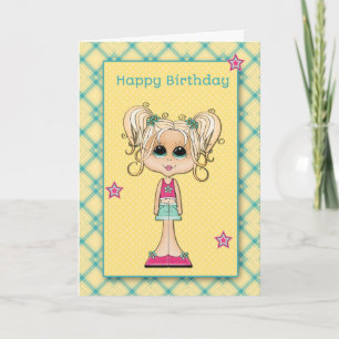 Cute Blonde Tonåring, Grattis på födelsedagen Kort