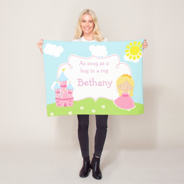 Cute Blonde vår lilla prinsessa Fleecefilt (På plats)