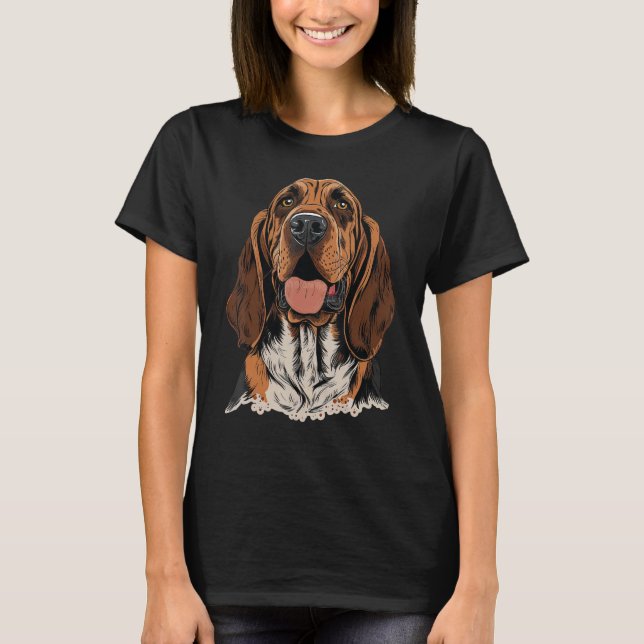 Cute Bloodhound Dog on Bloodhound  1 T Shirt (Framsida)