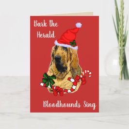 Cute Bloodhound-jul Helgkort