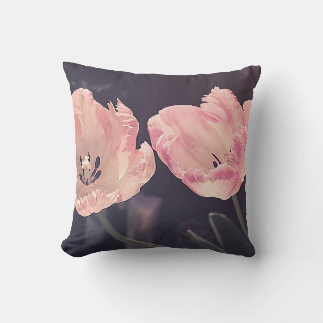 Cute Blooming Tulips - Personlig Kudde (Framsida)