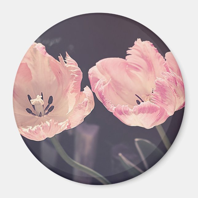 Cute Blooming Tulips - Personlig Magnet (Framsidan)