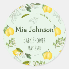 Cute Bloomons Watercolor Baby Shower Classi Runt Klistermärke