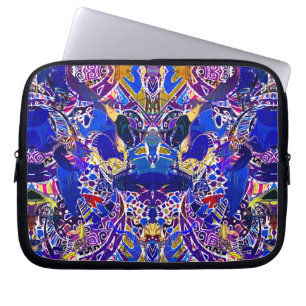Cute Blue abstrakt inslag dekorativ kudde Laptop Fodral