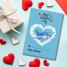 Cute Blue Airplane, Kids School, Alla hjärtans dag