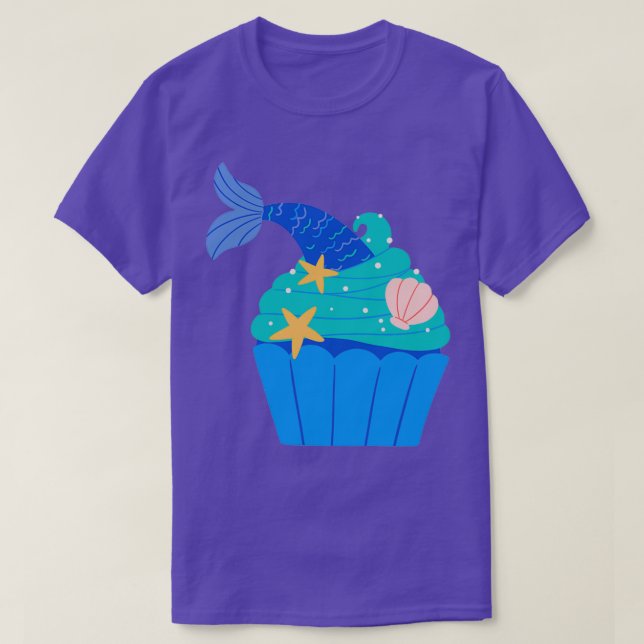 Cute Blue and Grönt Sjöjungfru Cuppie T Shirt (Design framsida)