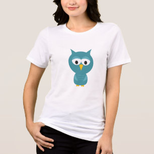 Cute Blue and Gult Tecknad Uggla Tröja