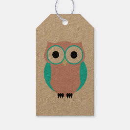 Cute Blue and Rosa Uggla Baby Shower Gift Märkre Presentetikett