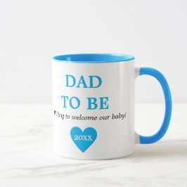 Cute Blue and White First Time Pappa ska vara Mugg